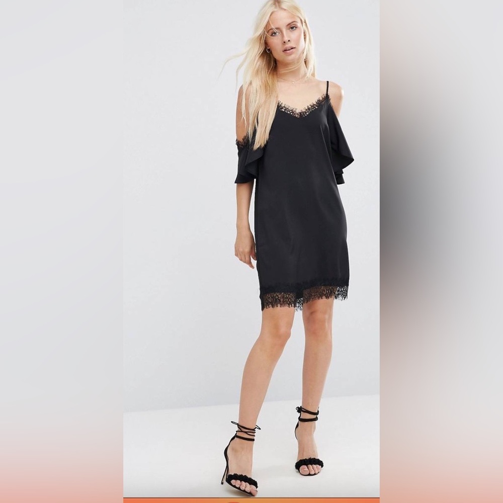 Black with lace cocktail dress. ASOS.